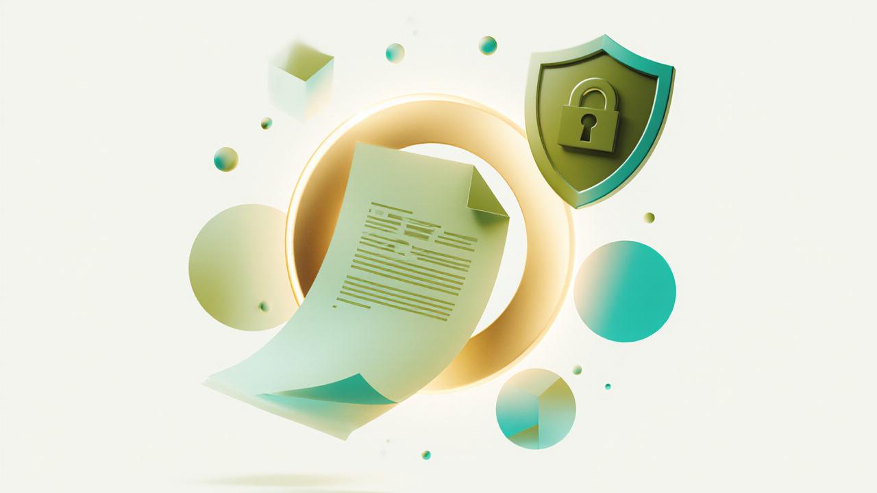 Secure document shield illustration